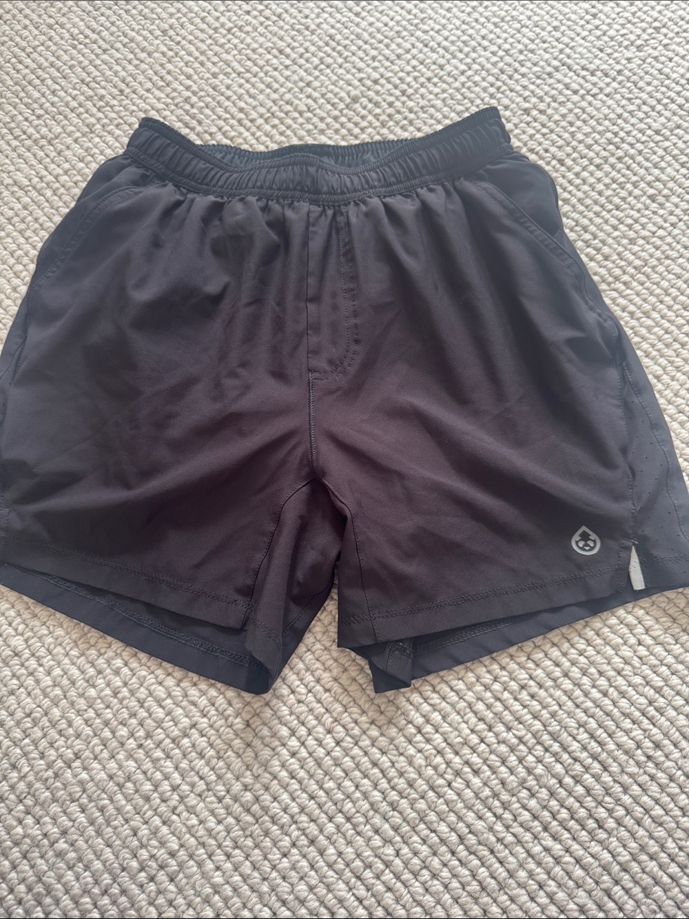 Men's Black Performance Athletic Shorts with Dual-Layer Design
